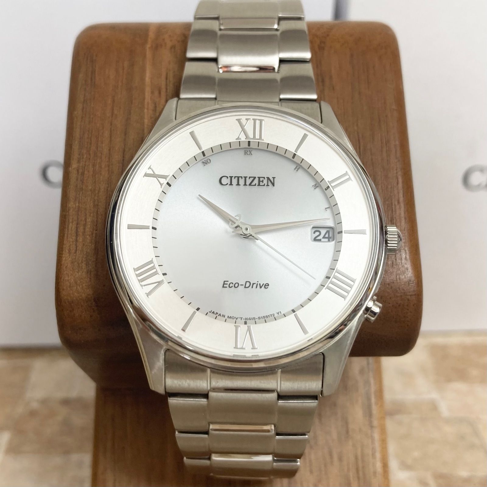 美品 動作確認済】シチズン CITIZEN エコドライブ 電波時計 H415 