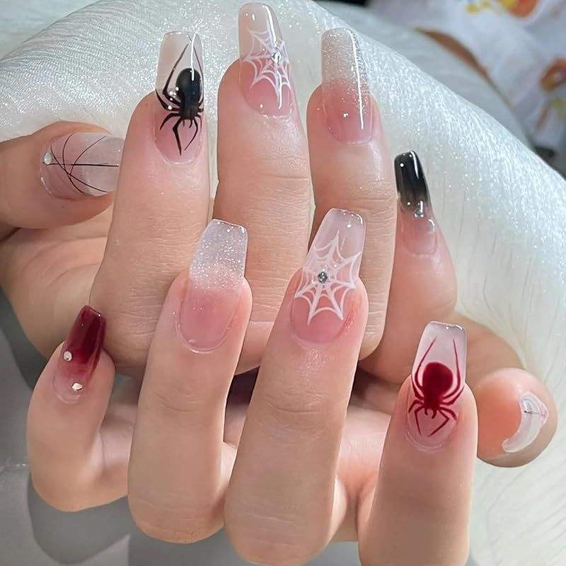 SK003  蜘蛛の巣　シルバー×ブラックネイルシール SK003 蜘蛛の巣 シルバー×ブラックネイルシール