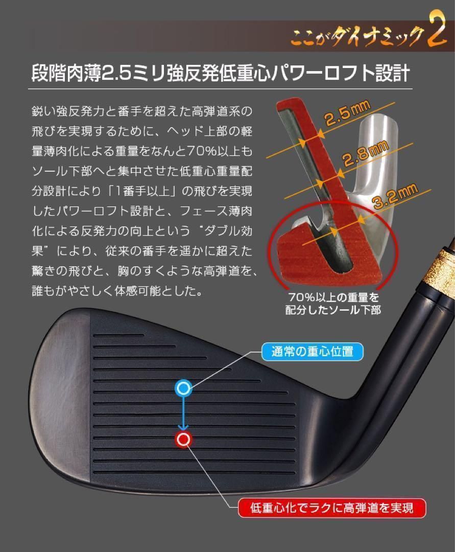 【新品6本】2番手飛ぶ最高峰★ダイナミクス プレステージアイアン 5〜PWセット ☆新品6本！2番手飛ぶ最高峰!ダイナミクス プレステージアイアン 5〜PW