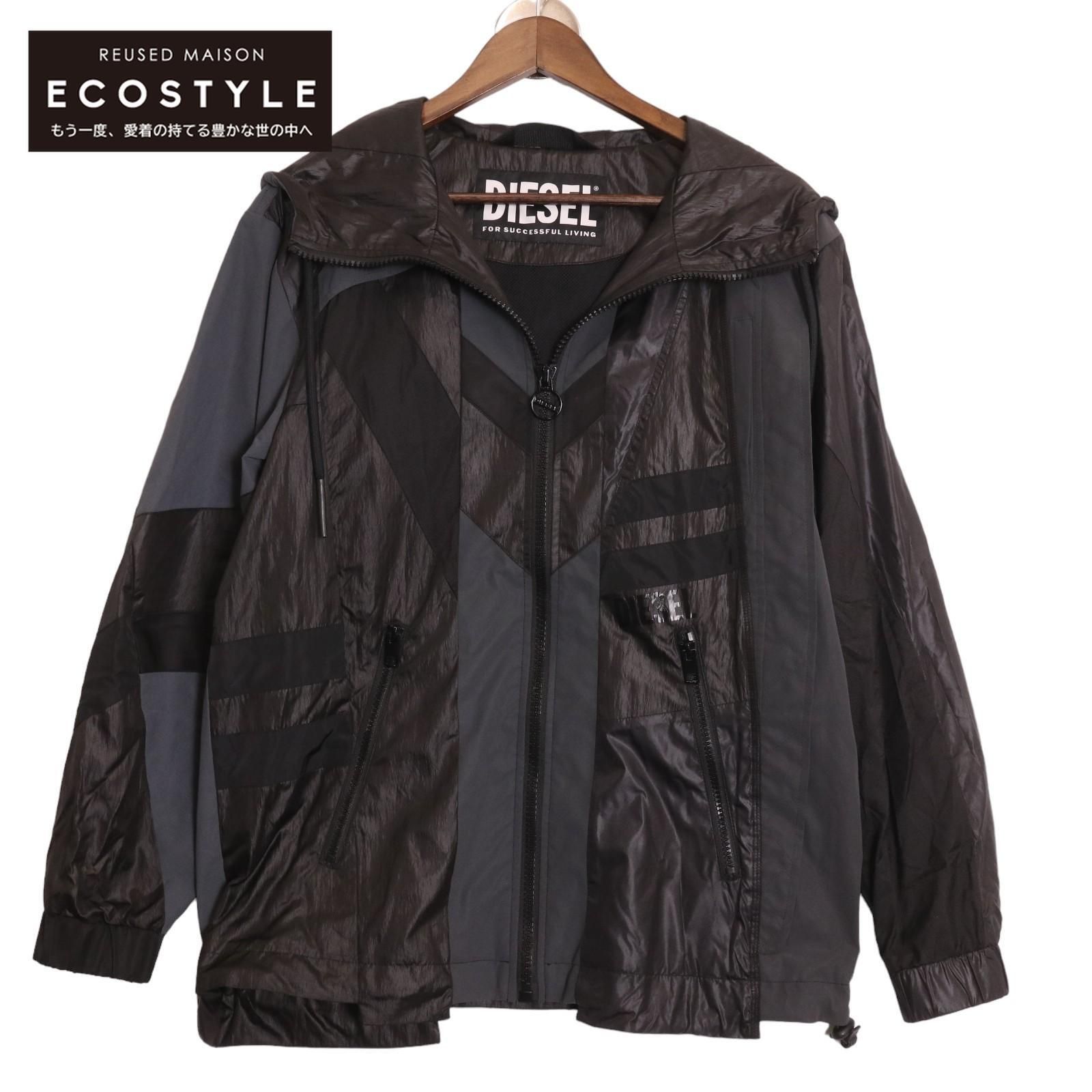 DIESEL ディーゼル ブラック A02203 J-EDWARD ナイロン フーディブルゾン XS