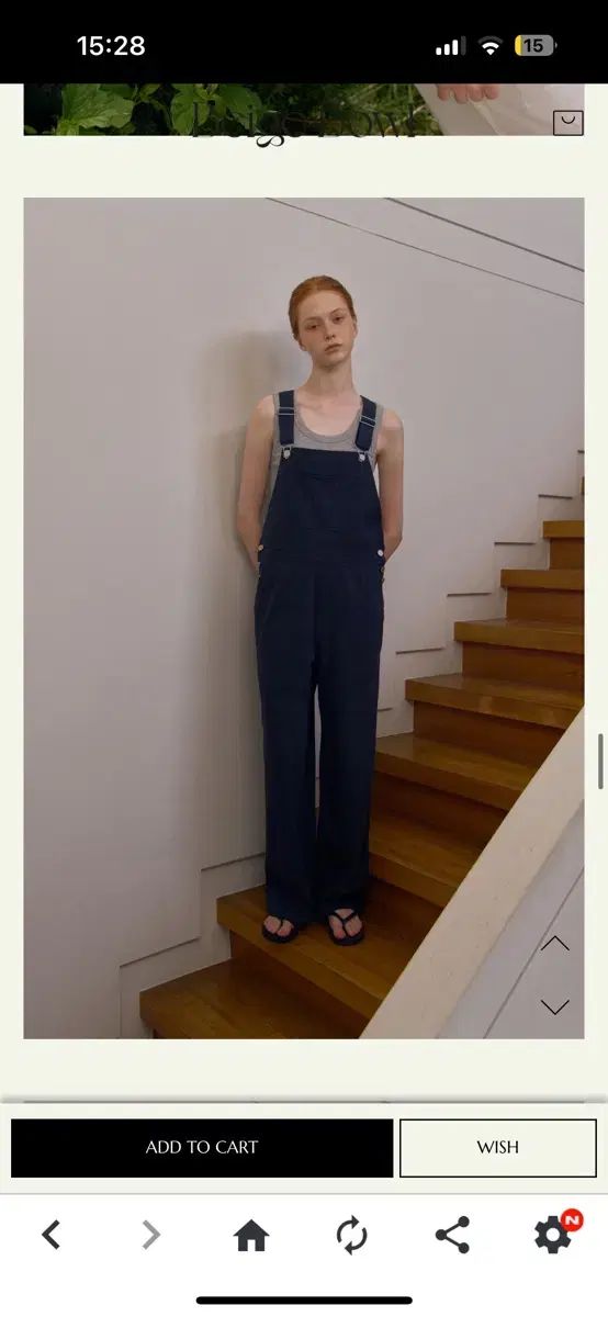 ベージュボウル cotton overalls pants