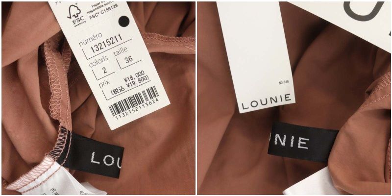 ルーニィ LOUNIE 23SS ランタンスリーブワンピース ロング 半袖 36 スモークピンク /ES ■OS