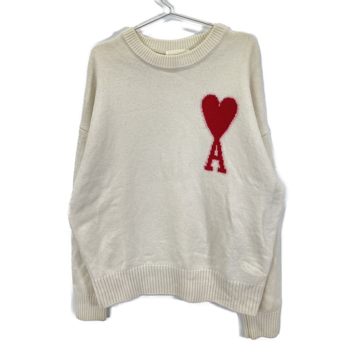 AMI PARIS アミパリス UKS002.018 ﾎﾜｲﾄ ﾜﾝﾎﾟｲﾝﾄ ﾛｺﾞﾆｯﾄ M