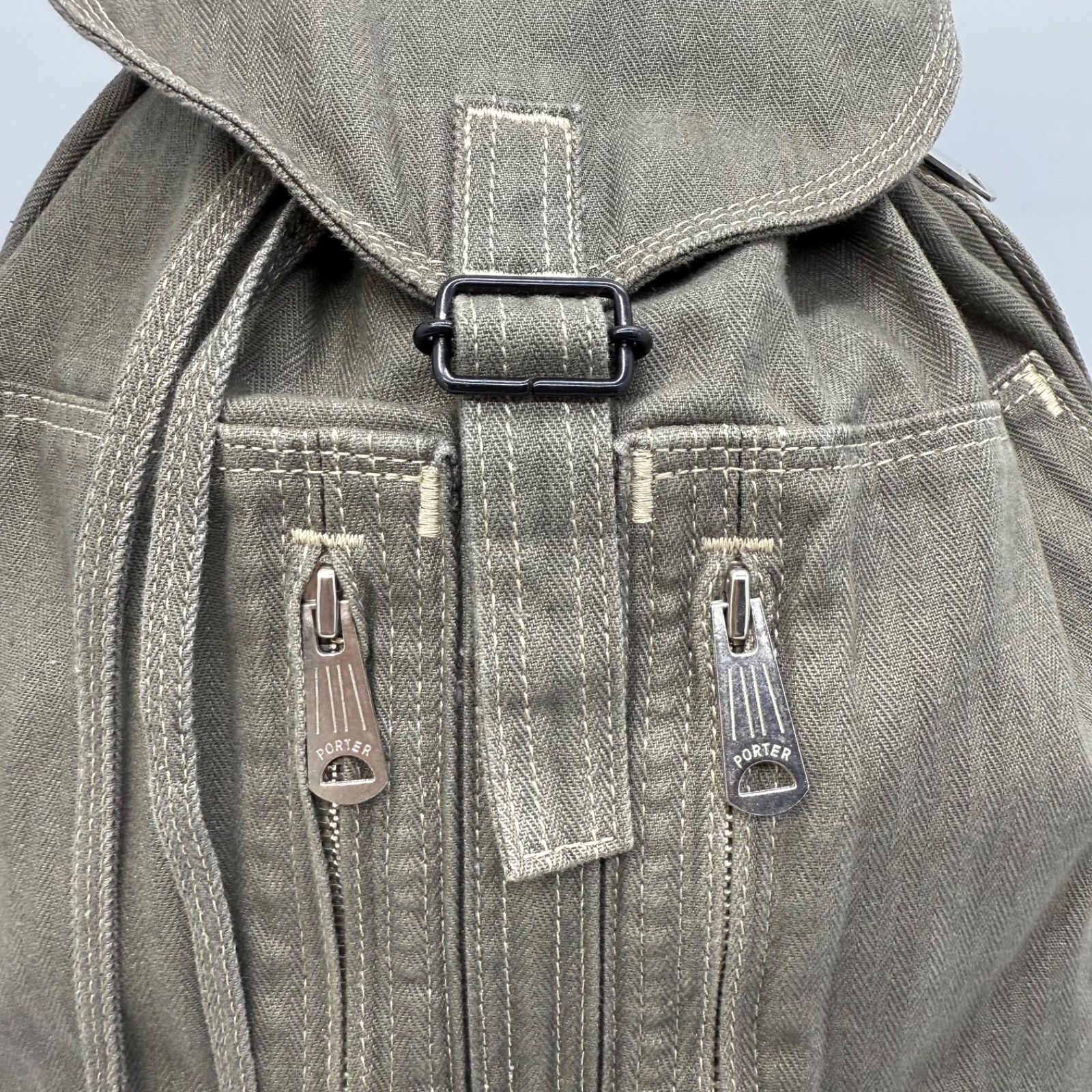 入手困難 希少　PORTER PAGE ヘリンボーンリュック カーキ 黒　廃番 PORTER - 入手困難 希少 PORTER PAGE ヘリンボーンリュック