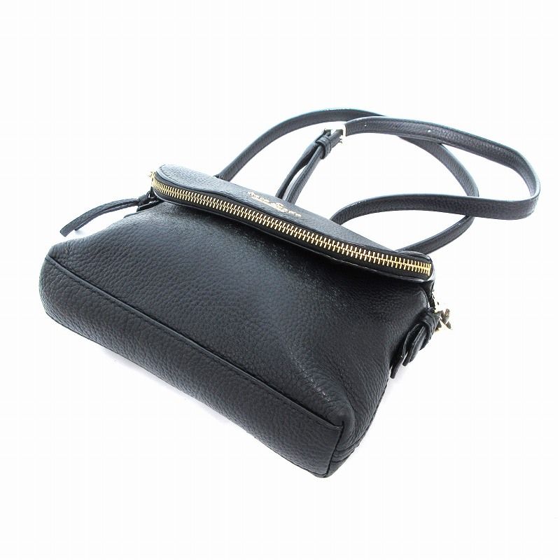 良品 ケイトスペード ショルダーバッグ 斜め掛け レザー 黒 ブラック ロゴ ケイトスペード KATE SPADE ショルダーバッグ レザー ロゴ 黒