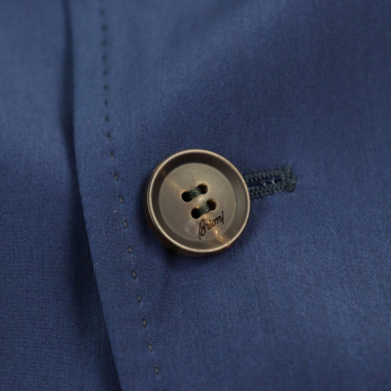 極美品○Brioni ブリオーニ バージンウール シルク ロゴボタン レザー