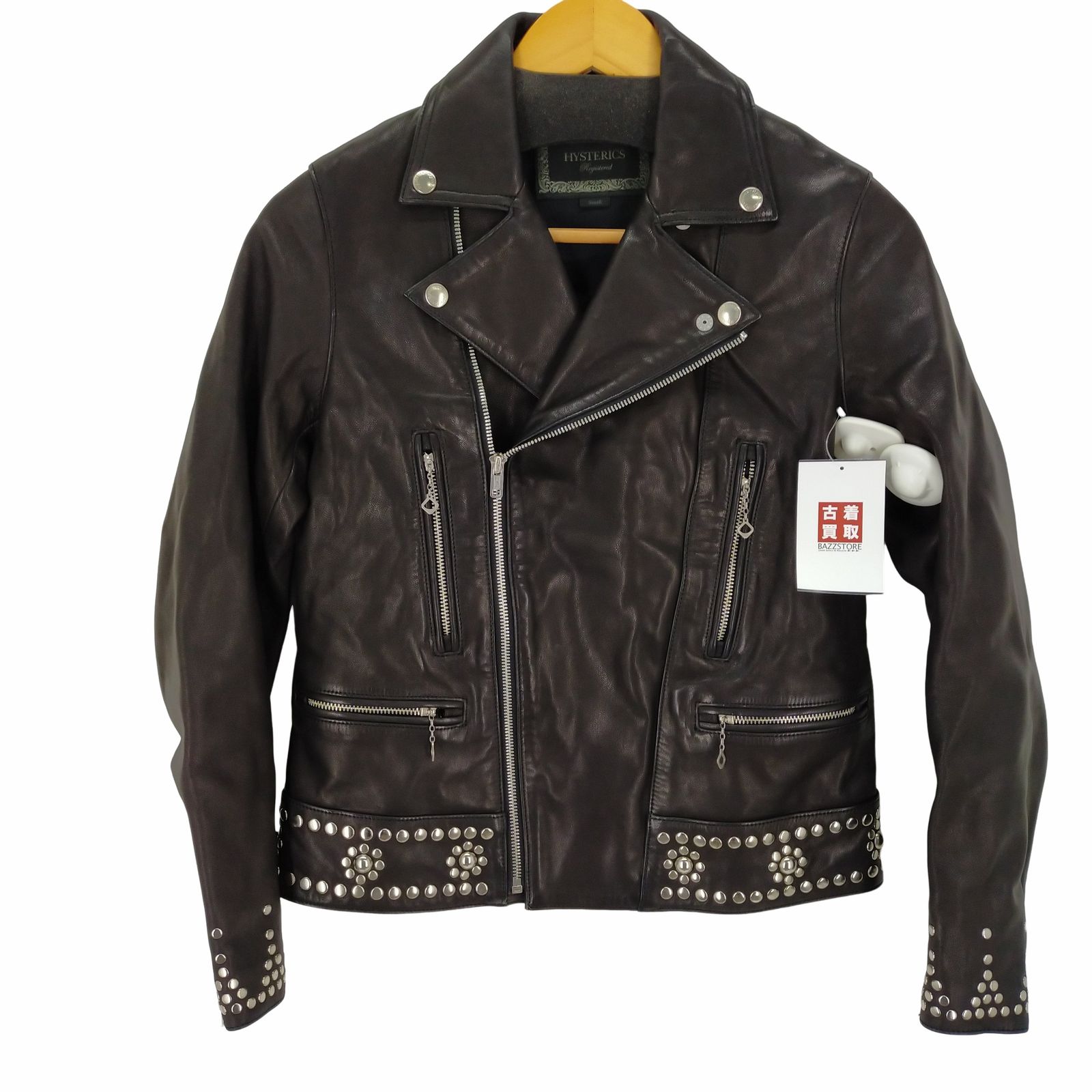 ヒステリックス　レザーコート ヒステリックス HYSTERICS 17SS ゴートレザー スタッズ ダブル