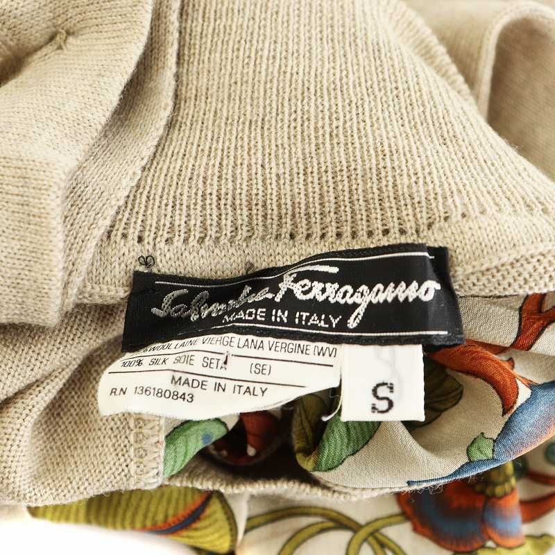 極美品☆サルヴァトーレフェラガモ シルク コットン 半袖ニット 花柄 サルヴァトーレフェラガモ Salvatore Ferragamo ニット