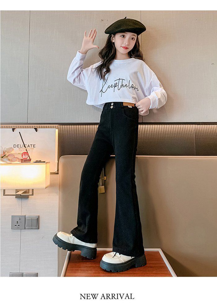 本物保証、信用第一！ デニムパンツ ジーンズ キッズ 長ズボン 女の子 ジーパン 裏起毛 ボトムス ロングパンツ ゆったり ストレッチ カジュアルパンツ フ パンツ 無地 子供 子供服 秋冬 秋服 冬服 パンツ ロング丈 暖かい 保育園 通園 3vv6106 安心の全品国内発送！