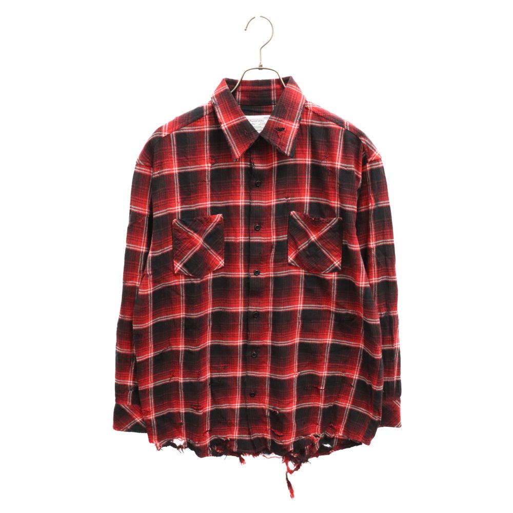Rafu (ラフ) 23SS STANDARD SHIRT スタンダード チェック長袖シャツ ネルシャツ レッド