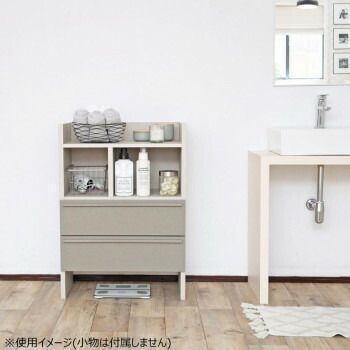 組立家具 ランドリーチェスト 洗面所収納 CO-SE-9065OH ライトグレー×グレー
