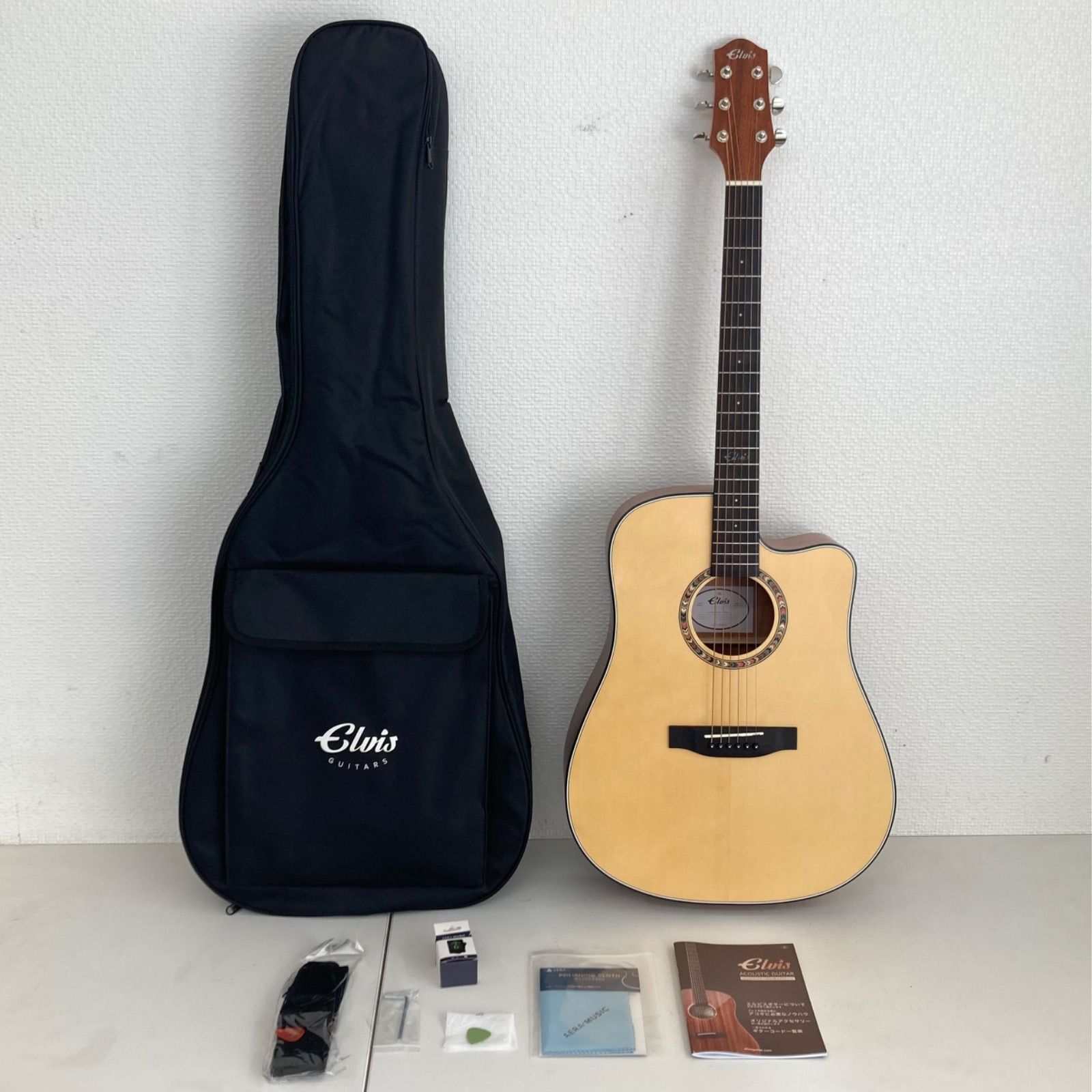 ELVIS Master1 アコースティックギター(ケース付き)値下げ中‼‼ 初心者セット8点】ELVISエルビス Master 1 アコースティック