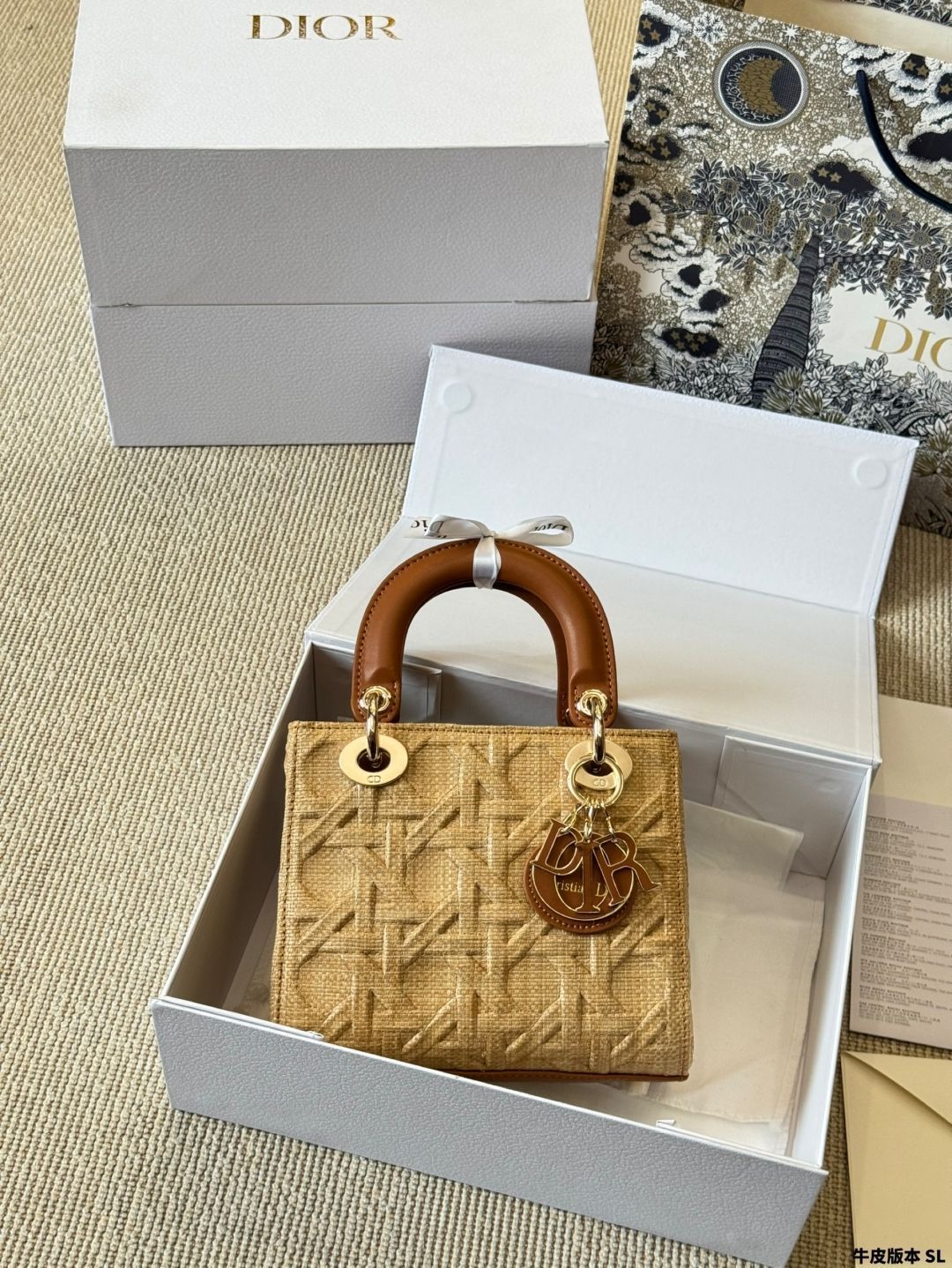  今日 Dior Lady Raffia Tote Bag ラフィア トートバッグ フルパッケージ付き -MM輸入4 トートバッグ バッグ