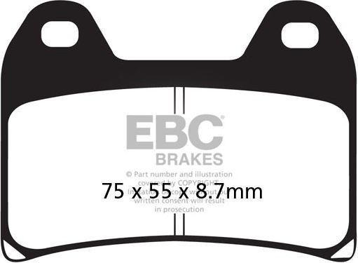 EBCブレーキ UK製 セミ-シンタリング Vパッド フロント左側用 | FA244V