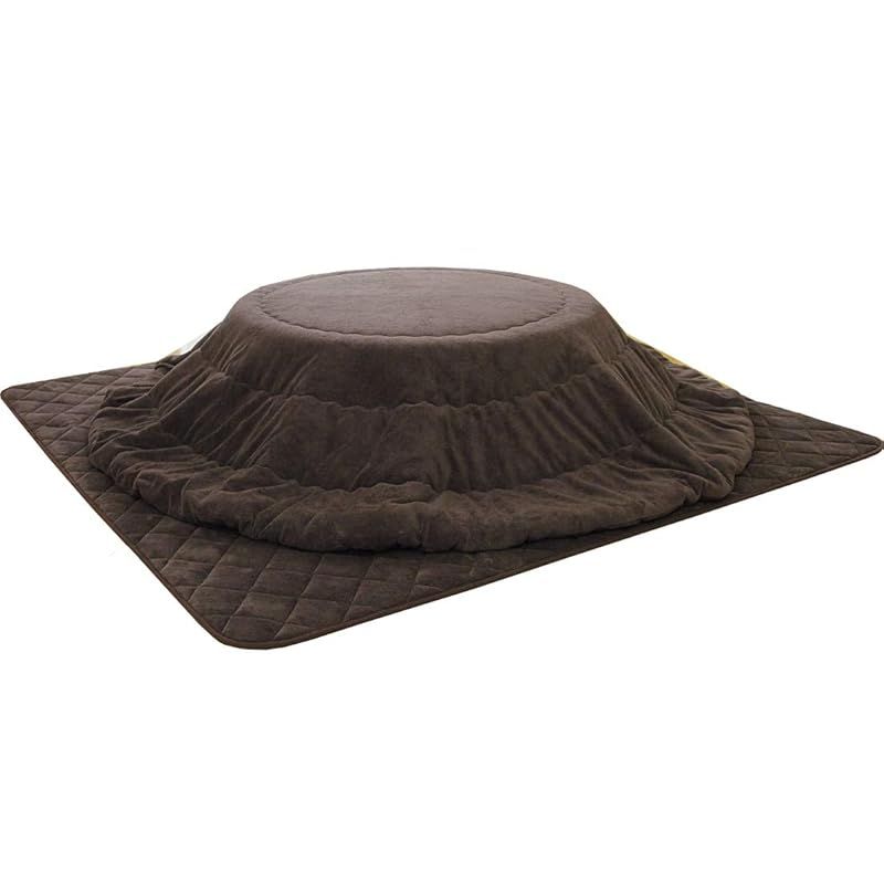 タンスのゲン こたつ 布団 2点セット 掛布団 敷布団 90-110cm 円形 マイクロファイバー ブラウン 61140073 74609 0