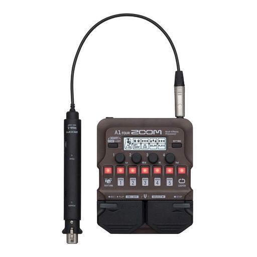 ZOOMズームA1FOURマルチエフェクターマルチエフェクトプロセッサーサックス、トランペット、バイオリン、ハーモニカ、ウッドベースなどのアコースティック楽器全般に幅広く対応