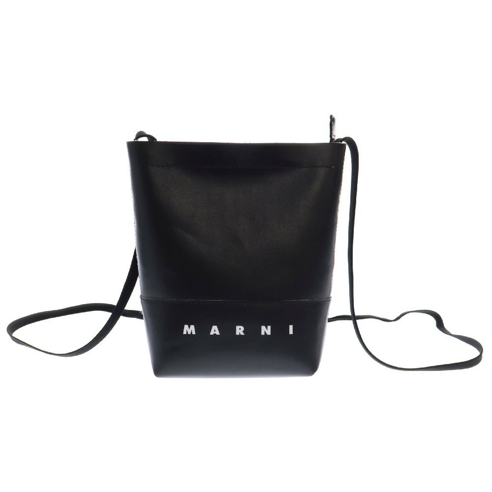 MARNI ブラック シューレースストラップ付き クロスボディバッグ MARNI ブラック シューレースストラップ付き クロスボディバッグ