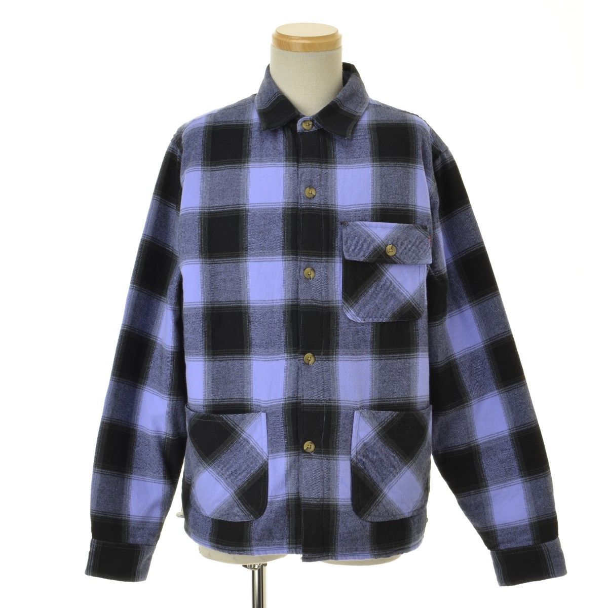 S【SUPREME / シュプリーム】17AW Buffalo Plaid Sherpa Lined Chore Shirt チェック ネル ボア  シャツジャケットジャケット 木村拓哉 さんタク