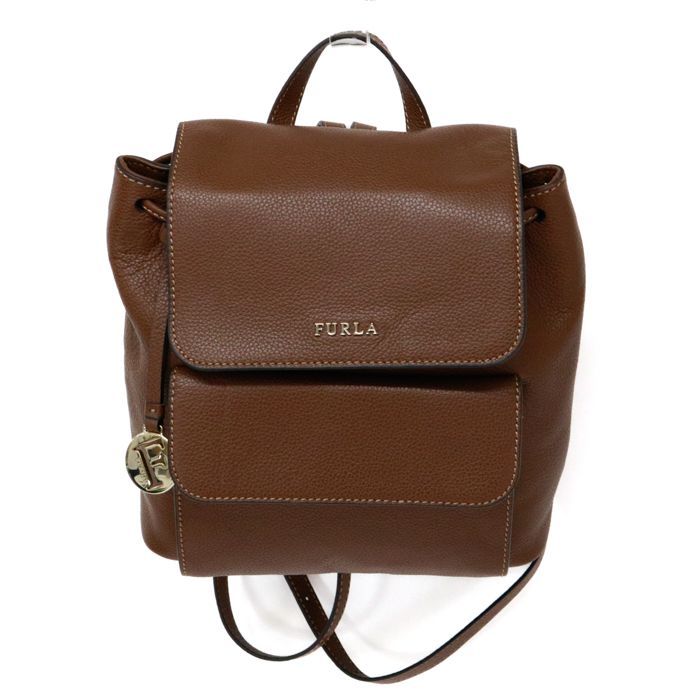 フルラ FURLA ノエミ バックパック (NOEMI BACKPACK) シュリンクレザー ミニ リュック デイパック バッグ レディース ブラウン 中古 mbb12011