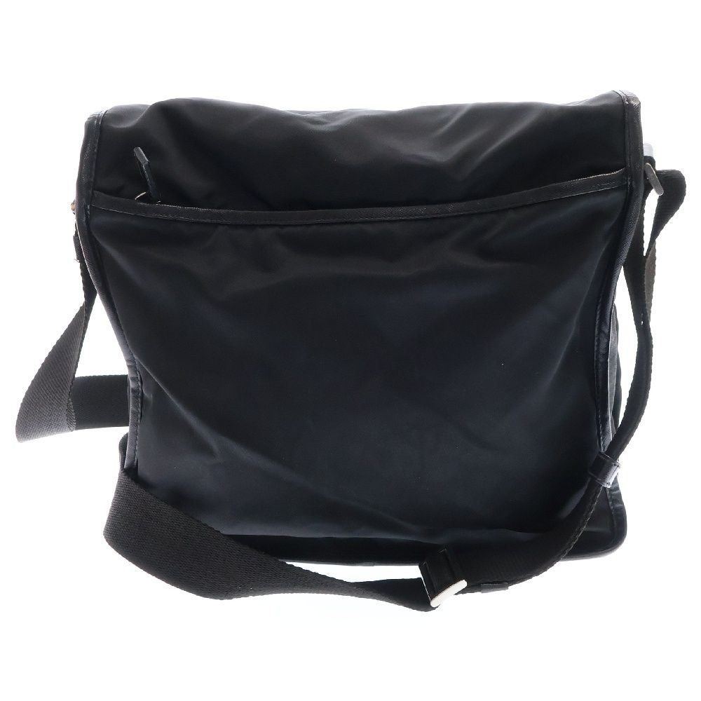 プラダ ナイロン×レザー メッセンジャーバッグ 三角プレート ブラック