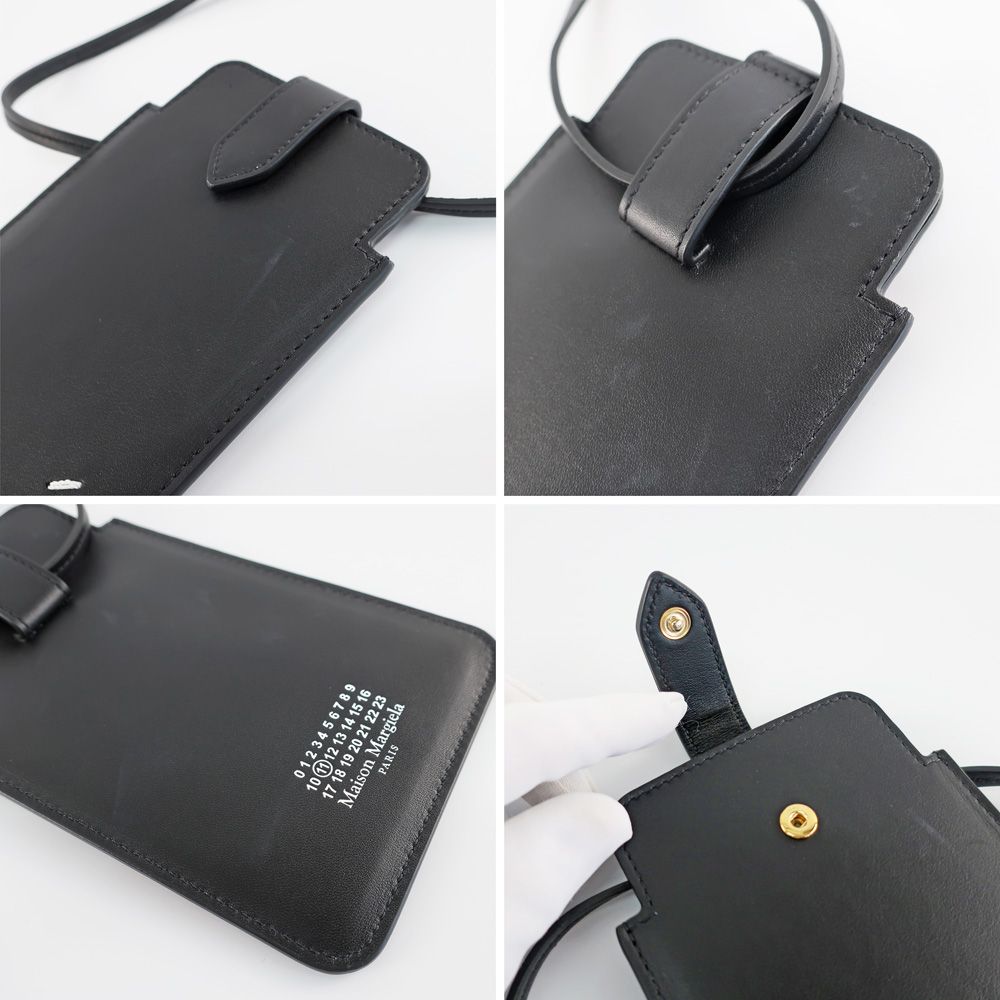 新品続々入荷中！ 天白 MAISON MARGIELA メゾンマルジェラ スマホケース ブラック 黒 スマホポーチ 携帯ケース スマホショルダー P4303 T8013 小物 その他 雑貨 鞄 サマーセール！