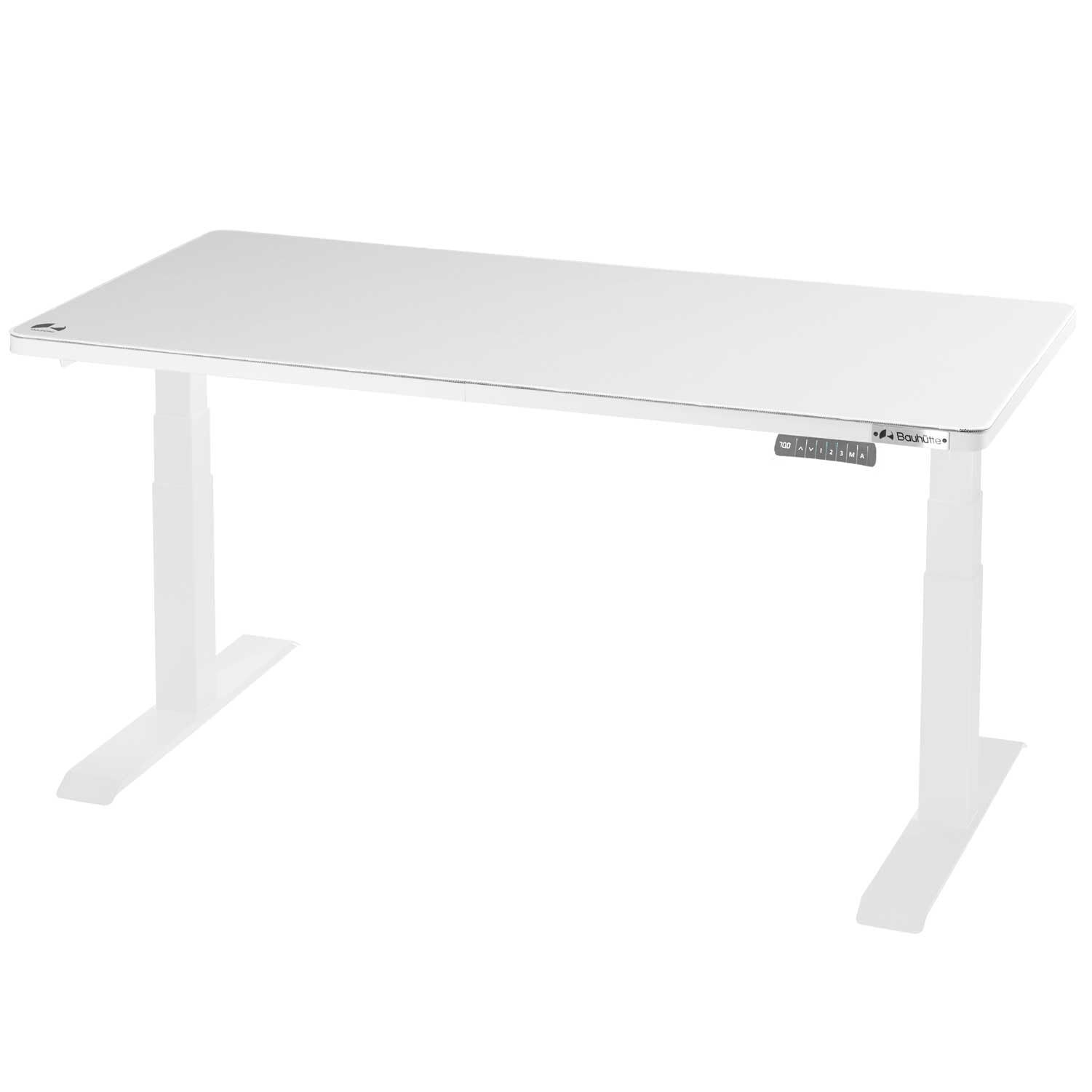 Bauhutte バウヒュッテ 電動スーパーゲーミングデスク BHD-1400FAT-WH 天板 寝る 立つ 座る 三大ゲーム姿勢をフルカバー 天板昇降幅 50~101cm