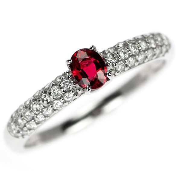 Pt900 ルビー ダイヤモンド リング 0.32ct SD0.29ct - メルカリ