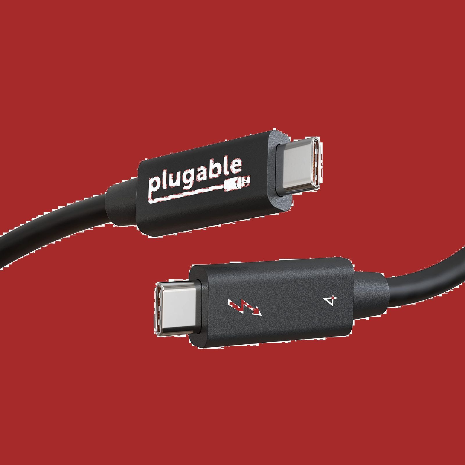 Plugable Thunderbolt 4 ケーブル 40Gpbs 100W 20V5A 充電対応 2m Thunderbolt 認証 4K モニターx2 USB4 Thunderbolt 3 USB-C 互換