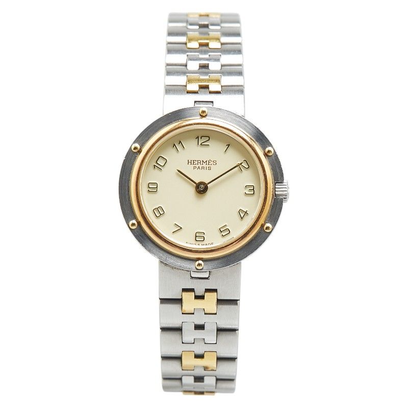 エルメス オリンピア ステンレススチール メッキ レディース HERMES【1  
