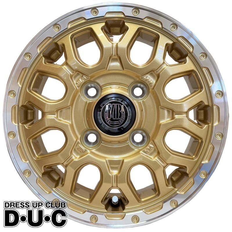 12インチアルミホイール 4本セット 軽トラ 軽バン 独占特注 MUD BAHN XR-800M GL RP ゴールド リムポリッシュ 12-4.0 12-4.00B