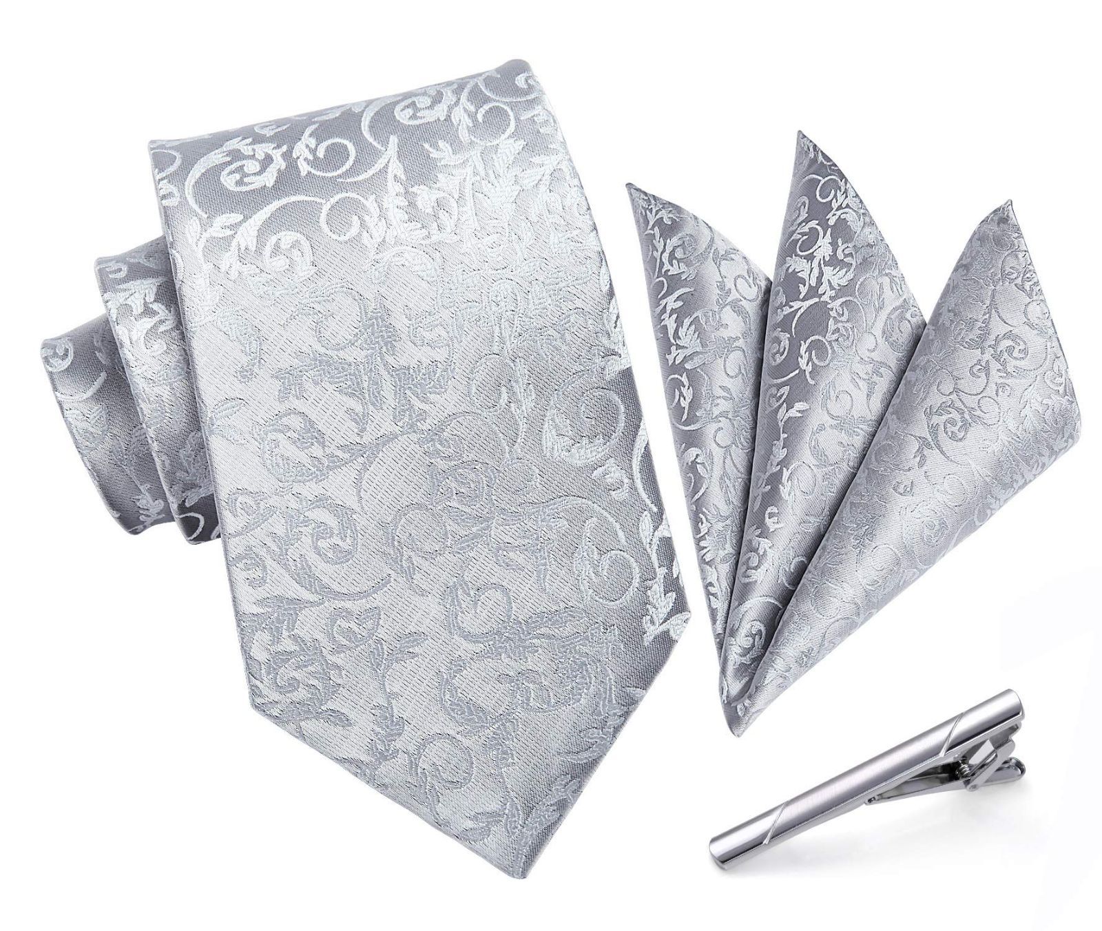 在庫処分 タイクリップ 3点セット 幅8.5cm チーフ メンズ ブランド ネクタイ ギフト ボックス付き シルバー 冠婚葬祭 結婚式 婚礼用 礼服用 A3-01 紳士用 新郎 HISDERN 12柄