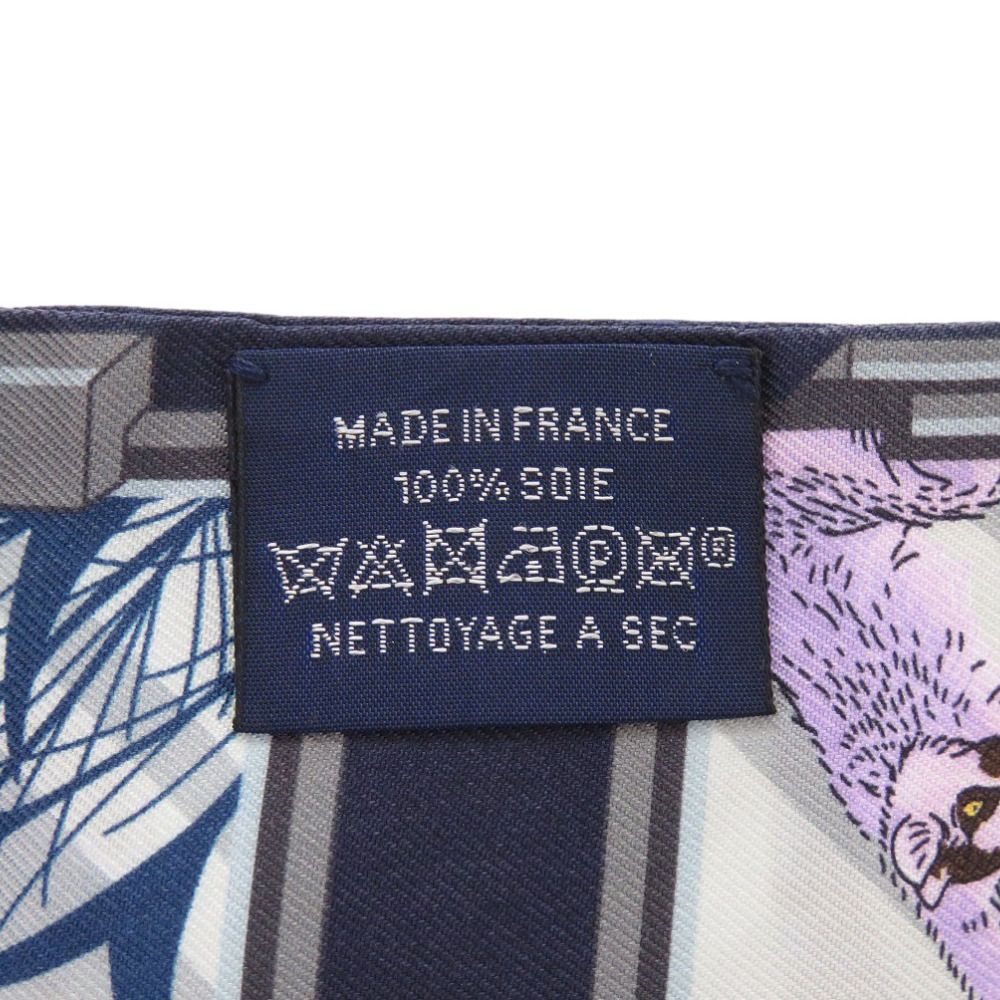 エルメス ツイリー エルメス ストーリー マリン/グレー/ゴールド シルク』