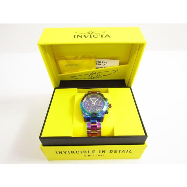 メンズ 全身レインボーカラー インビクタ 腕時計 INVICTA クロノグラフ 