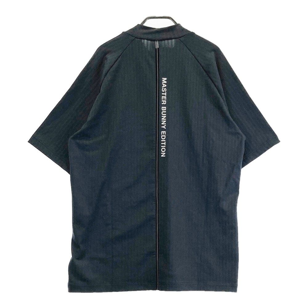 サイズ 6 MASTER BUNNY EDITION マスターバニーエディション モデル ハイネック 半袖Tシャツ ストライプ柄 グレー系 240101275623 ゴルフウェア メンズ ストスト