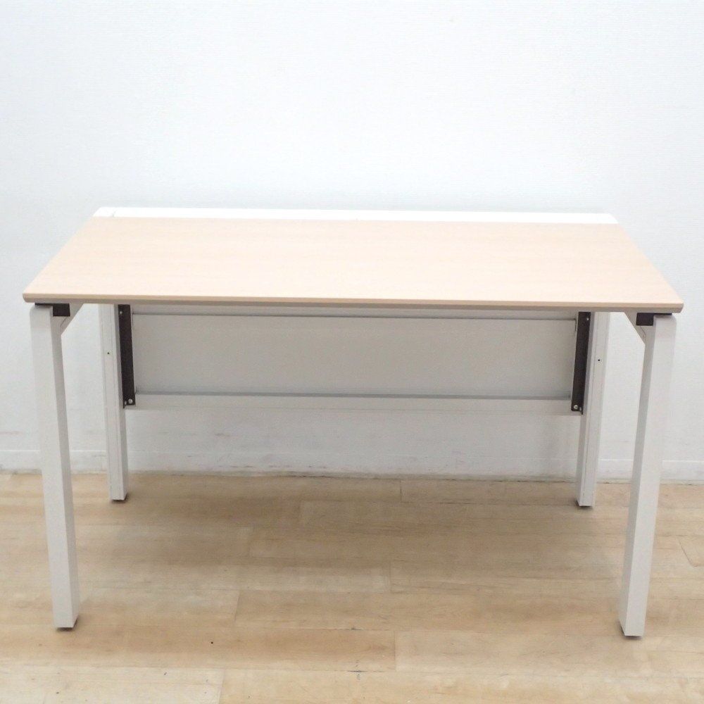 イナバ Frei フレイ 平デスク FRL-ダクト W1200 LBK ナチュラル ホワイト オフィスデスク フラップ式配線口 EG18787 オフィス家具