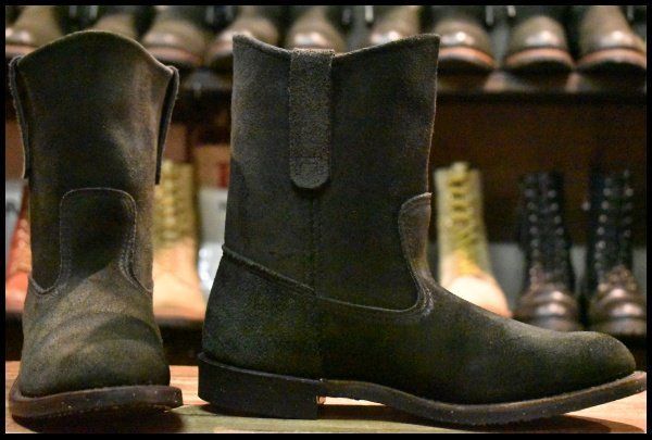 7.5D 美品 08年】レッドウィング 8186 黒スエード ペコス ブラック