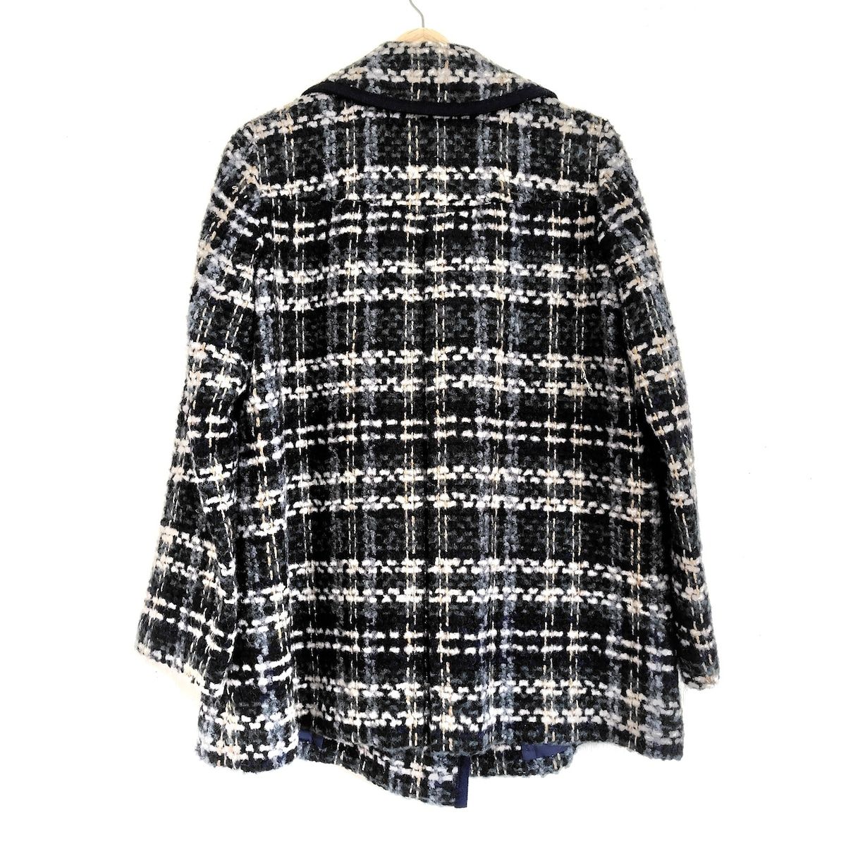 L EQUIPE YOSHIE INABA レキップ ヨシエイナバ コート サイズ38 M レディース - ネイビー×ダークグリーン×マルチ 長袖 チェック柄 冬