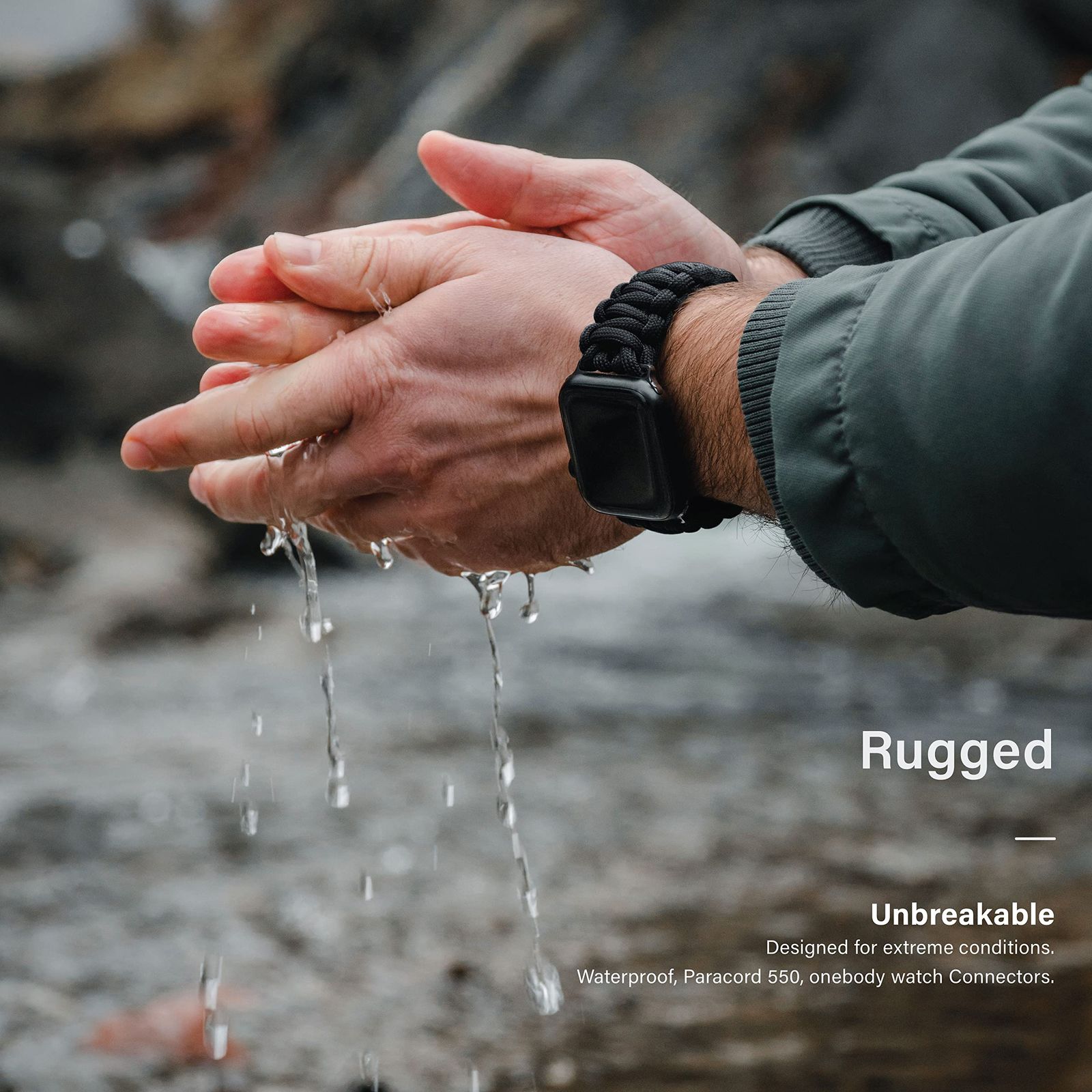 KORDIZ Survivor パラコードApple Watchバンド Apple Watch Series 8/7/6/5/4/3/2/1/SEu0026Ultra対応 - 42mm 44mm 45mm 49mm [ブラック] [M for 42/44/45mm] Survivor Apple KORDIZ 49mm パラ :