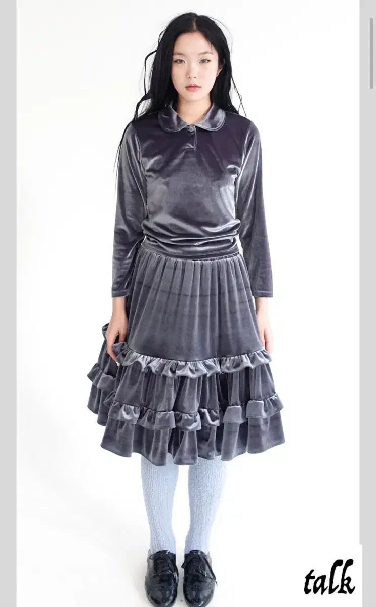 shop faerie velvet skirt チャコール
