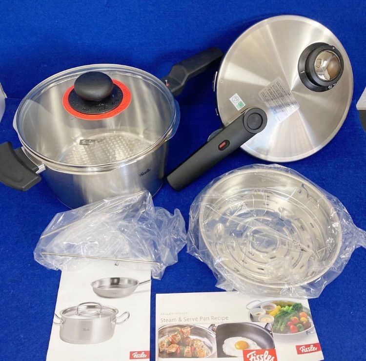 洗濯機可 新品 未使用 フィスラー Fissler コンフォート 4.5L ガラス蓋