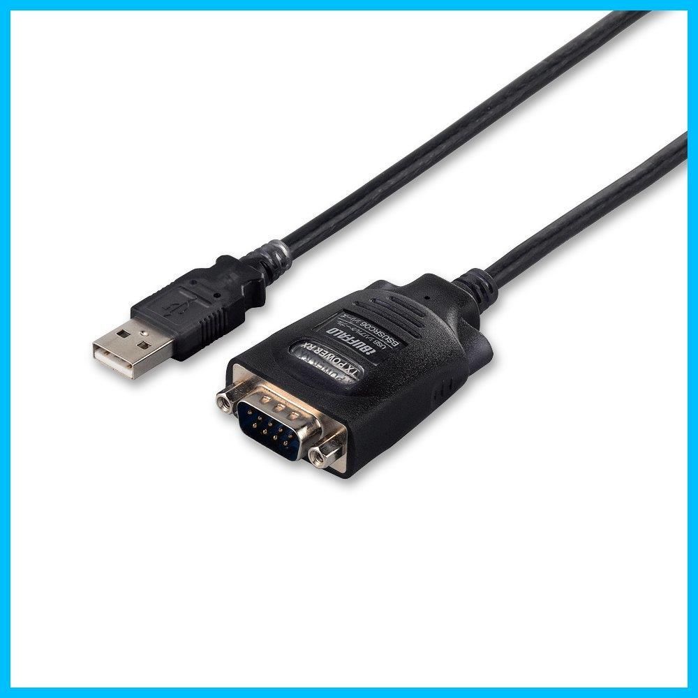 在庫 D-sub9ピン 0.5m ブラックスケルトン to USBシリアルケーブル USBtypeA BSUSRC0605BS iBUFFALO