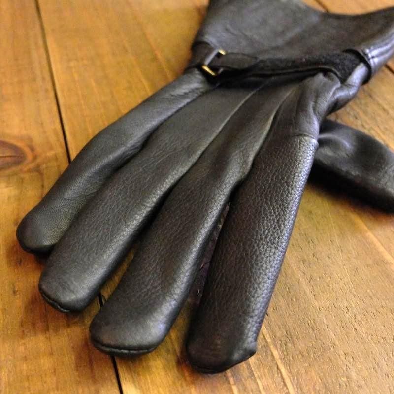 共振 NAPA GLOBE ディアスキンレザー ガントレットグローブ 冬向き ブラック