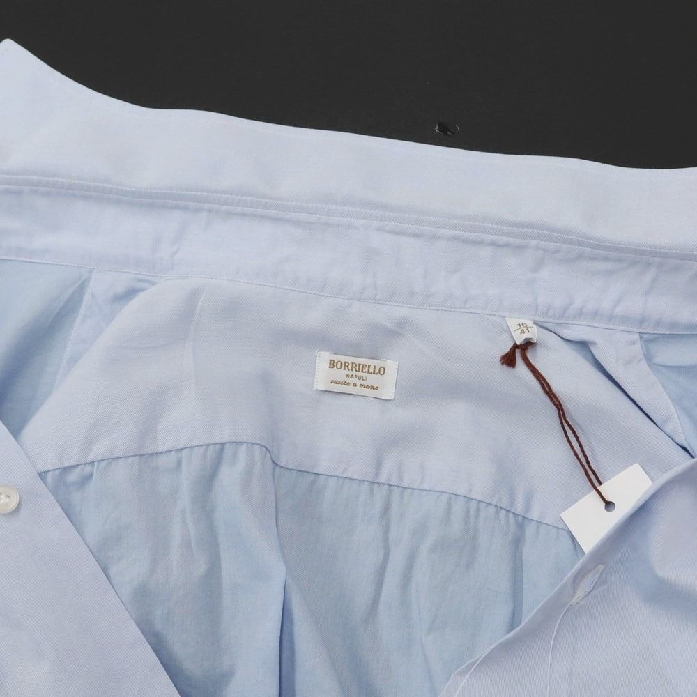 ボリエッロ BORRIELLO ツイルコットン ワイドカラー ドレスシャツ ライトブルー【サイズ44】【メンズ】