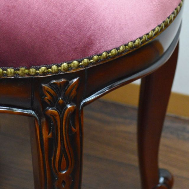 秋のお買得セール中! マホガニーアンティーク調 ラウンドスツール