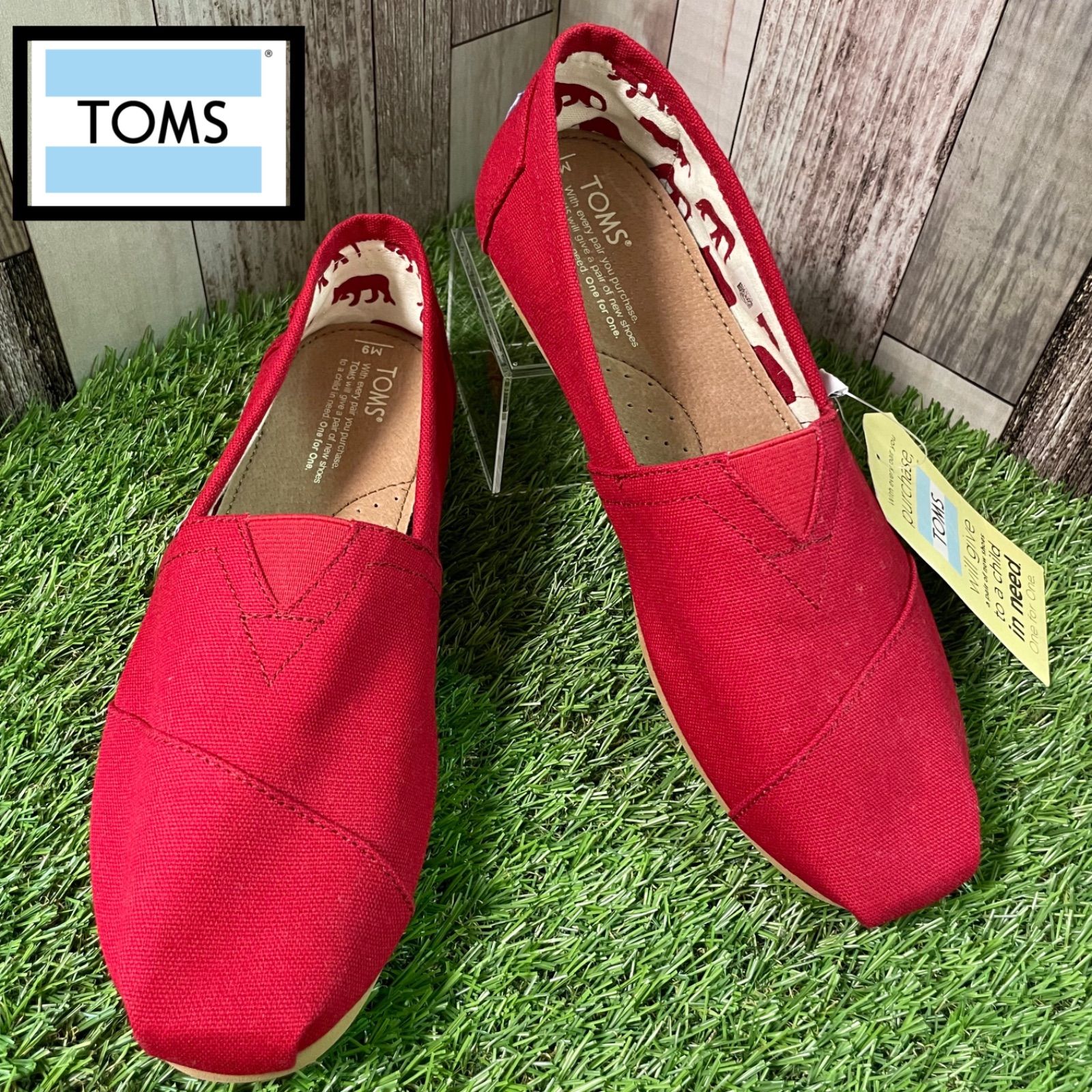 最終値下げ【新品、タグ付】TOMS☆スリッポン☆レッド☆26