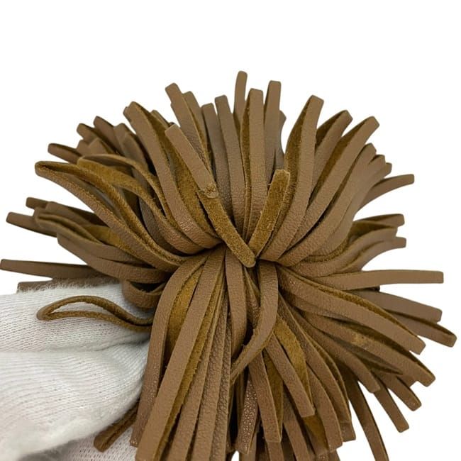 エルメス キーホルダー カルメン ブラウン チャーム レザー 中古 本革