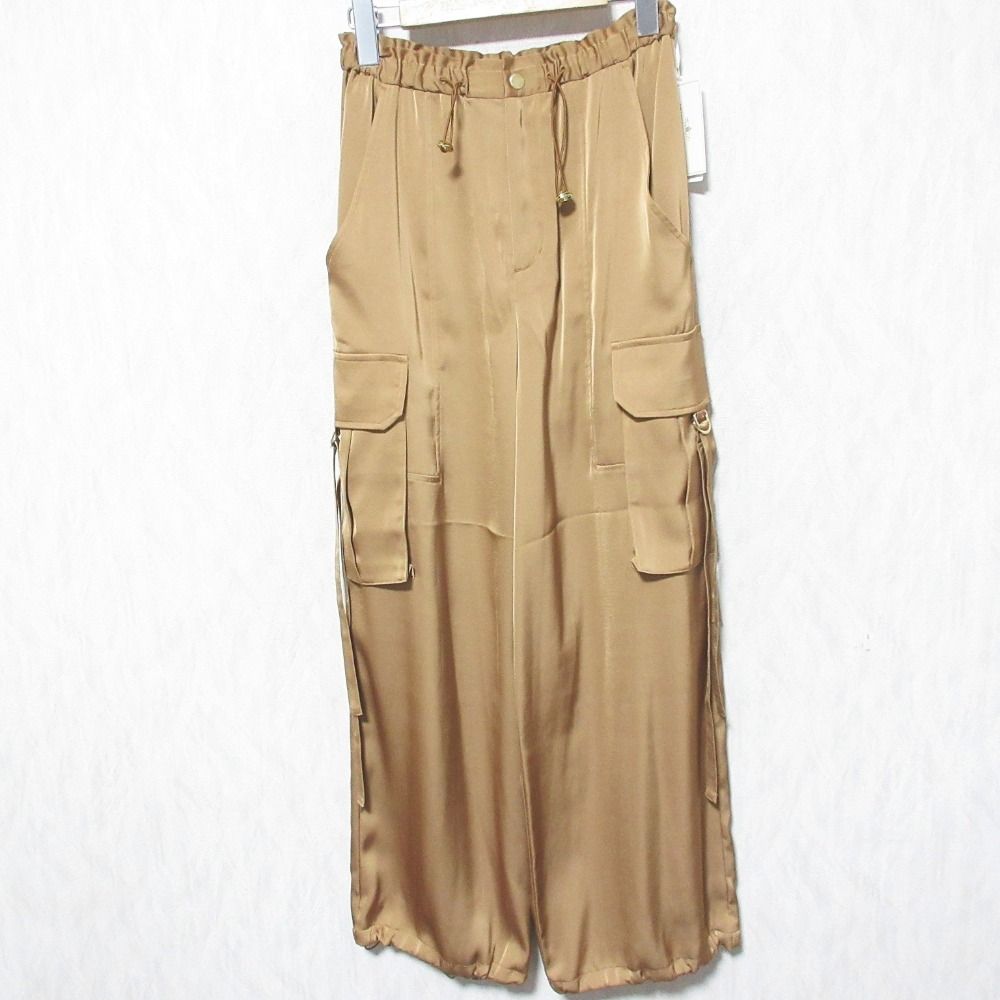 24AW GRACE CONTINENTAL グレースコンチネンタル サテンカーゴパンツ 0124311041 サイズ36 キャメル レディース 古着