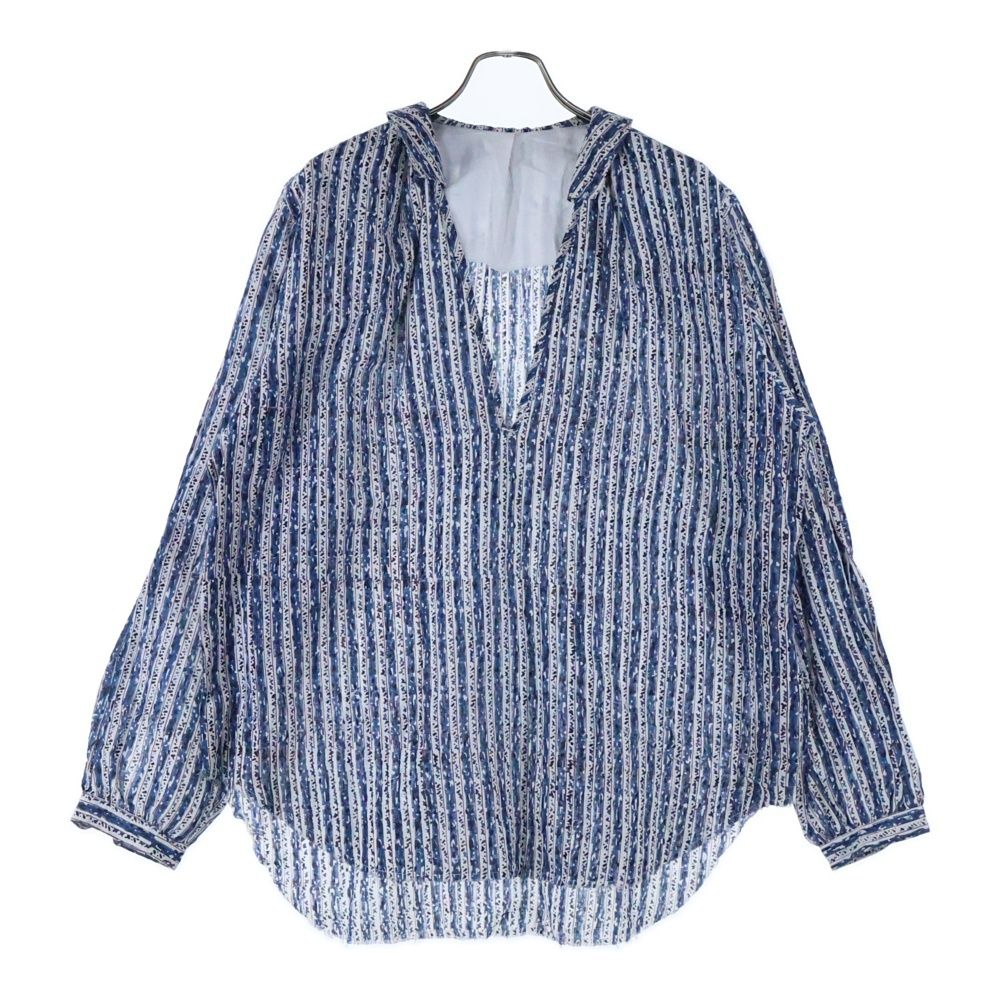 NICENESS ナイスネス 24AW ASHA.L | アシャ.L ストライププリント 長袖ペザントシャツ ブルー|レッド|ホワイト NN-5703Y13