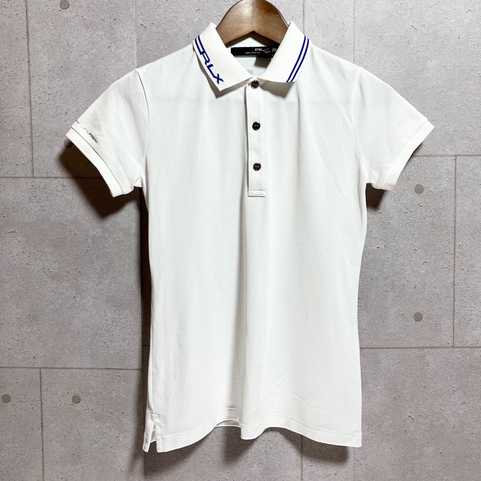 ラルフローレン RALPH LAUREN★ＲＬＸロゴポロシャツ　半袖 RLXラルフローレン 半袖ポロシャツ ライトブルー ロゴ白レッド