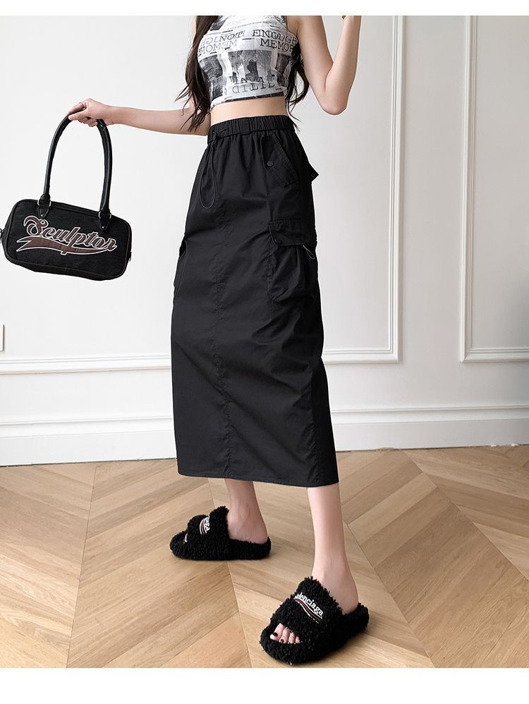 23SS 美品 ビアズリー カーゴスカート カーキ ミリタリー ロングスカート 23SS 美品 ビアズリー カーゴスカート カーキ ミリタリー ロング